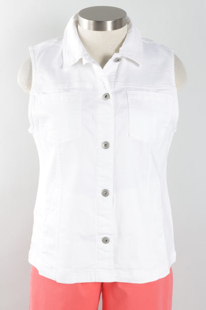Denim Vest - White