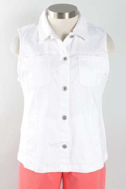 Denim Vest - White