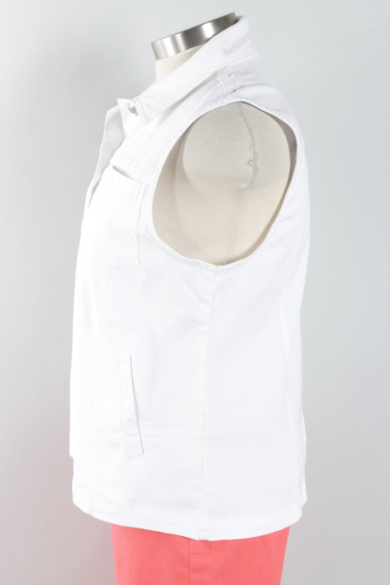 Denim Vest - White