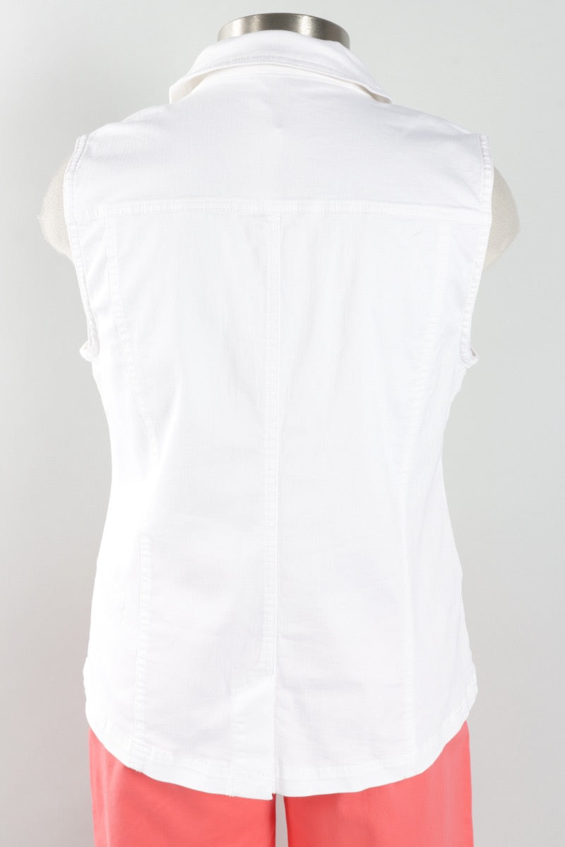 Denim Vest - White