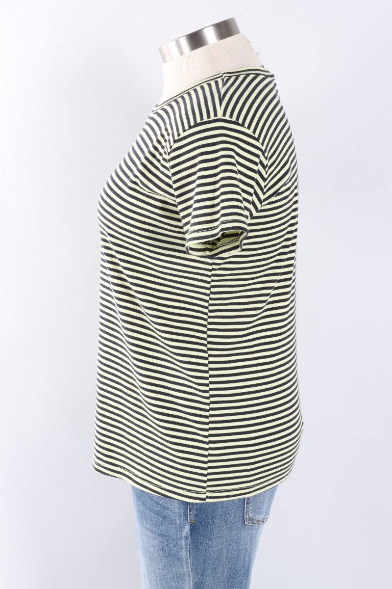 Fawbush's Only! Short Sleeve Stripe Crew - Sunny