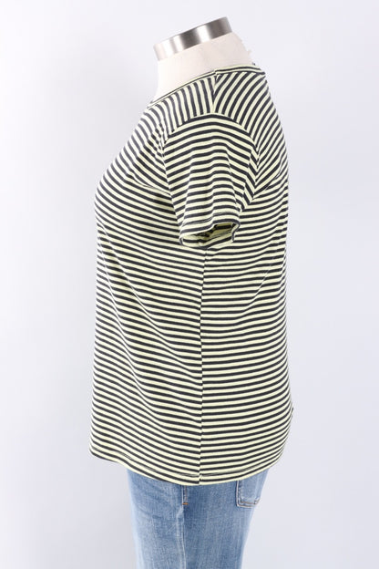 Fawbush's Only! Short Sleeve Stripe Crew Plus - Sunny