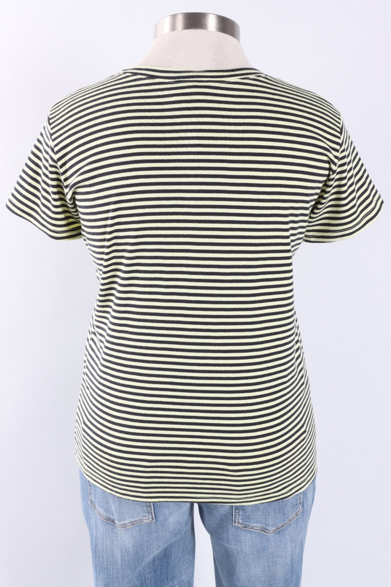 Fawbush's Only! Short Sleeve Stripe Crew - Sunny