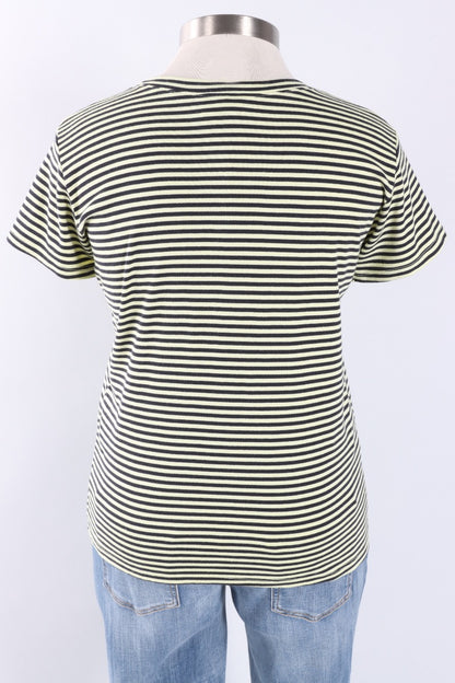 Fawbush's Only! Short Sleeve Stripe Crew Plus - Sunny