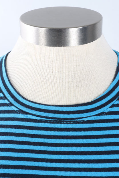 Fawbush's Only! Short Sleeve Stripe Crew - Methyl Blue