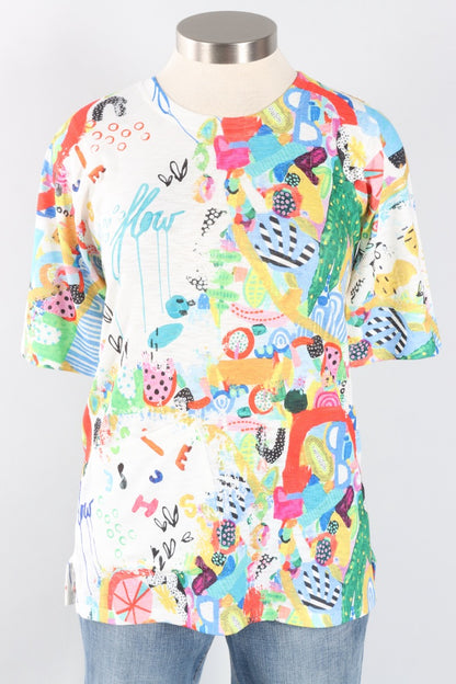 Elbow Sleeve Pocket Top - Vivid Flow
