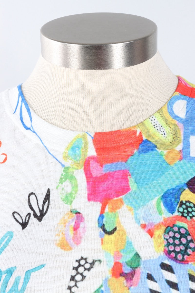 Elbow Sleeve Pocket Top - Vivid Flow