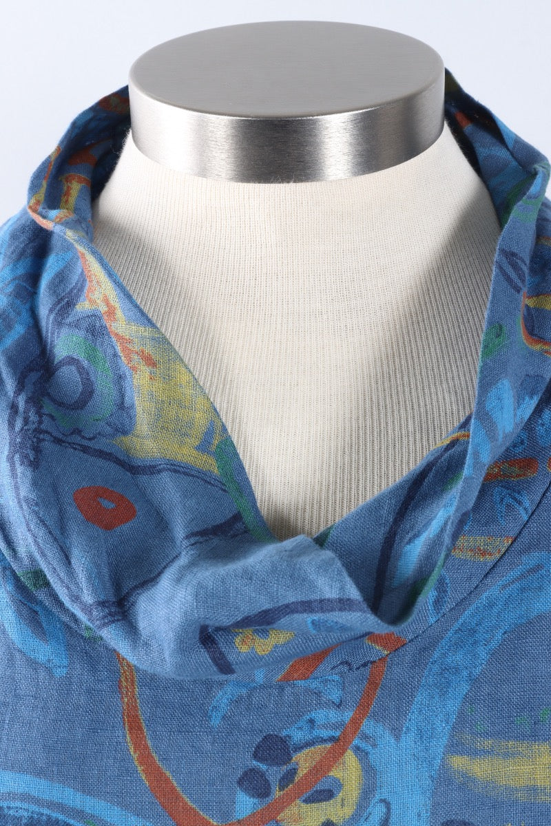 Cowl Dress - Blue