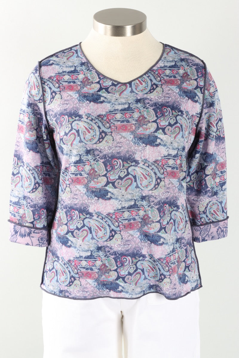Reversible V-Neck - Navy & Pink