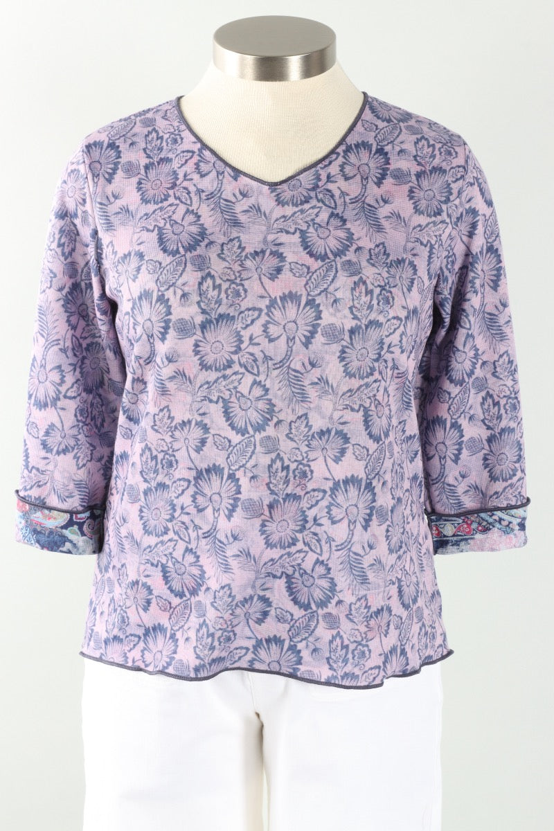 Reversible V-Neck - Navy & Pink