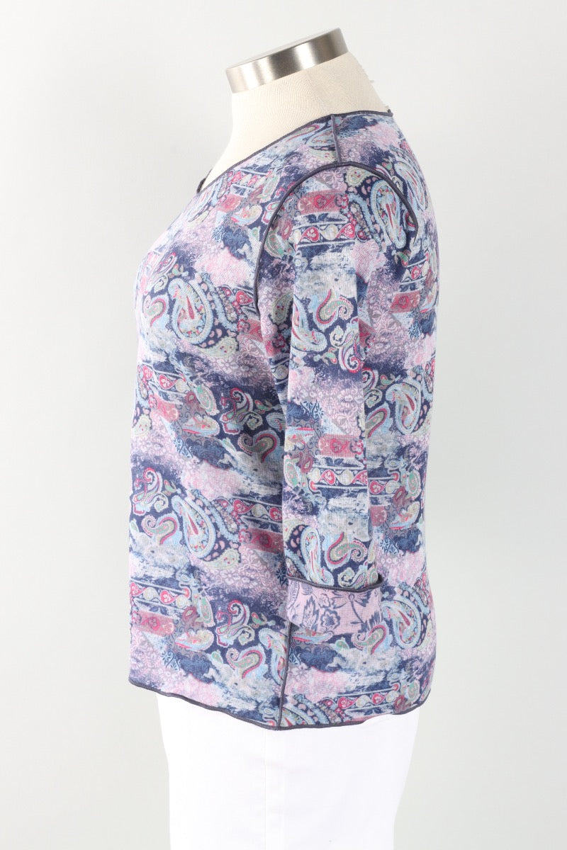Reversible V-Neck - Navy & Pink