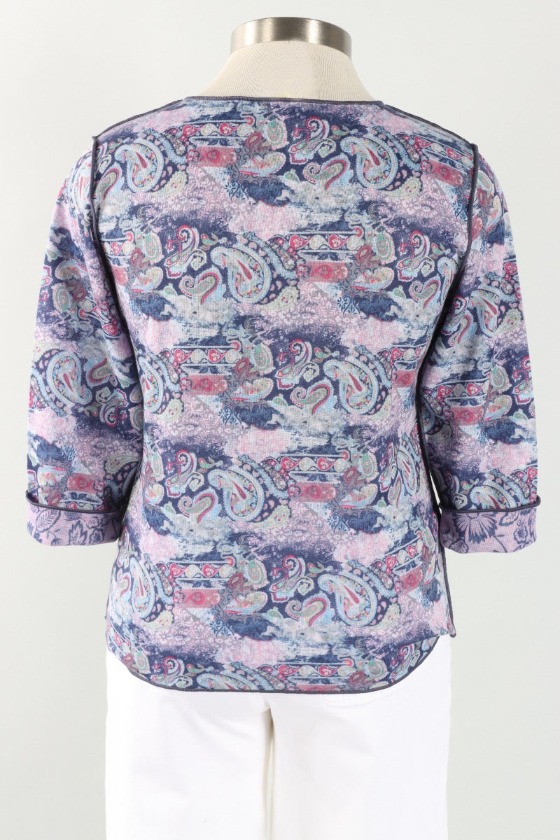 Reversible V-Neck - Navy & Pink