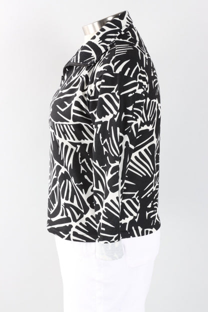 Palm Print Zip Jacket - Black & White