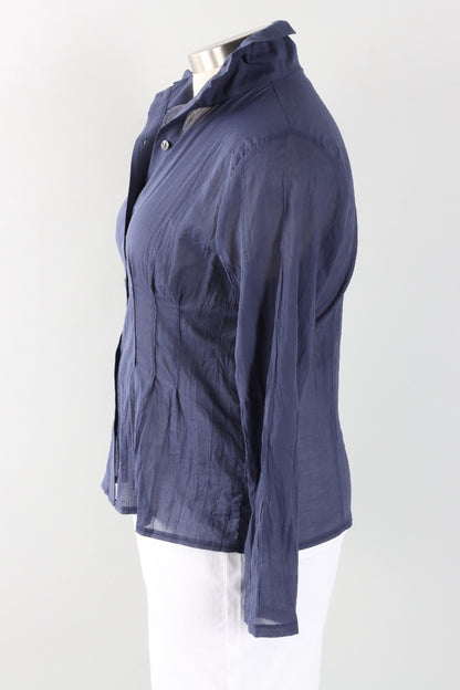 Wire Collar Blouse - Navy