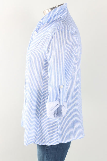 Panel Stripe Blouse - Cobalt