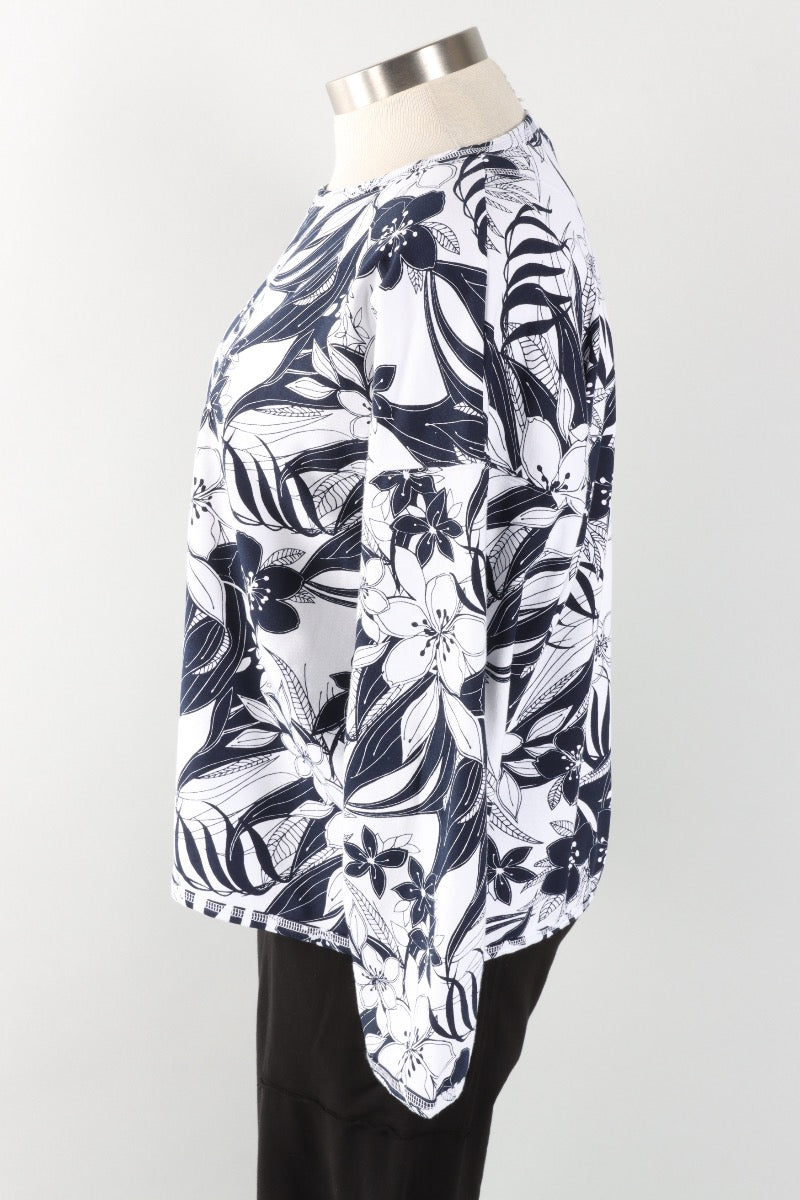 Stretch Terry Sweatshirt - White Mallorca Print