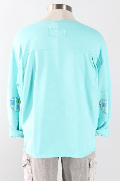 Love Patch Pullover - Aqua