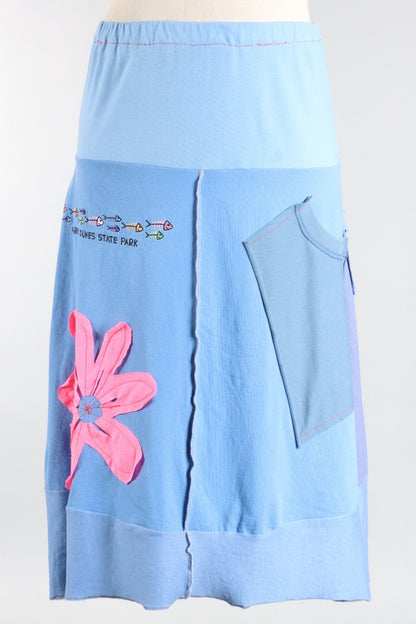 Big Flower Skirt - Blues #1