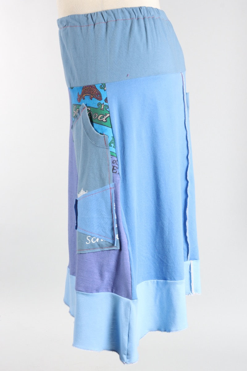 Big Flower Skirt - Blues #2