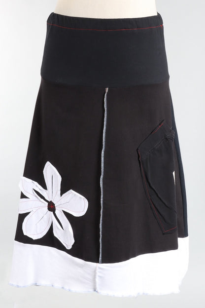 Big Flower Skirt - Black #3