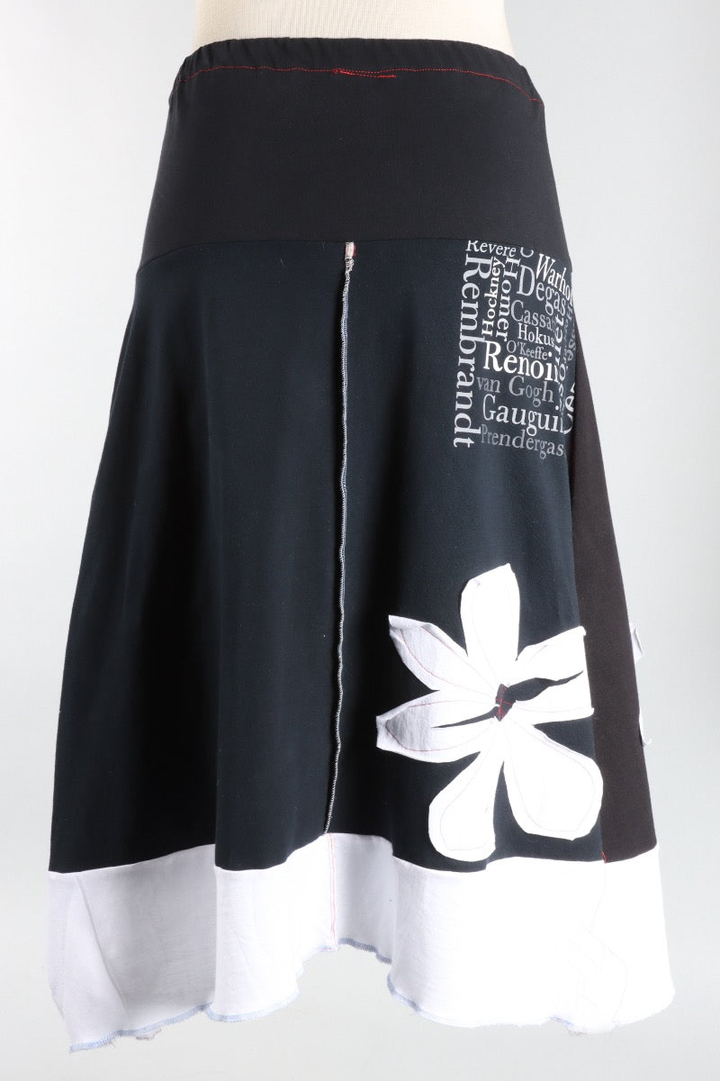 Big Flower Skirt - Black #3