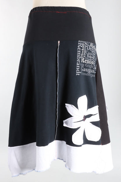 Big Flower Skirt - Black #3