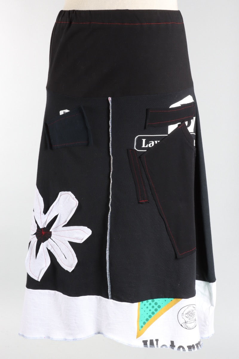 Big Flower Skirt - Black #4