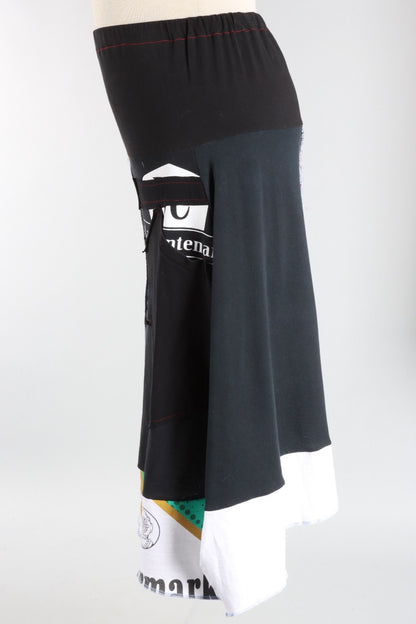 Big Flower Skirt - Black #4