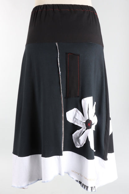 Big Flower Skirt - Black #4