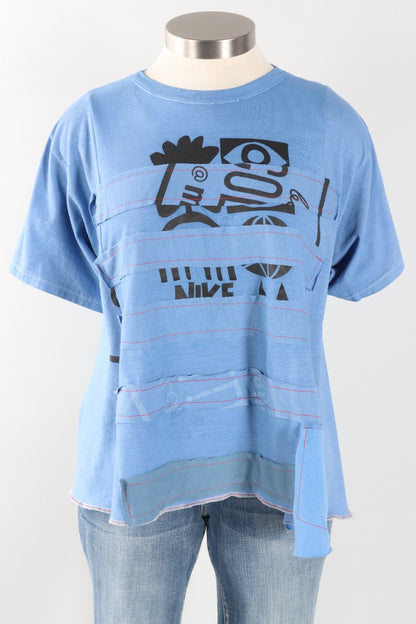 Short Sleeve Stripe Tee - Blues #2