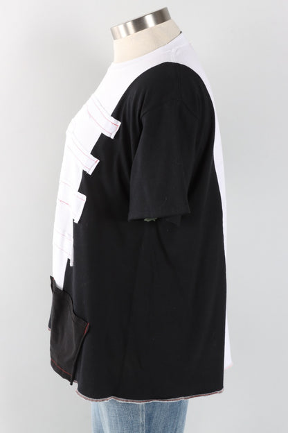 Short Sleeve Stripe Tee - Black & White #4