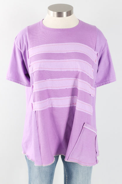 Short Sleeve Stripe Tee - Lilac #5