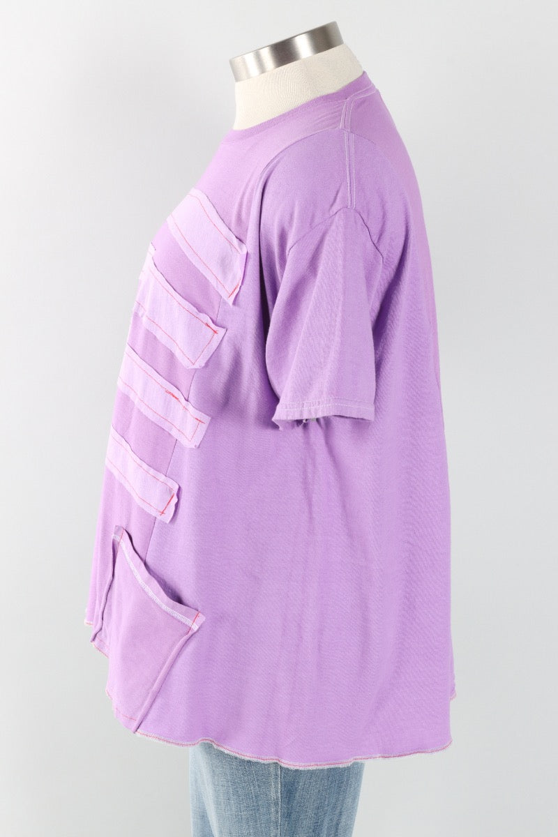 Short Sleeve Stripe Tee - Lilac #5