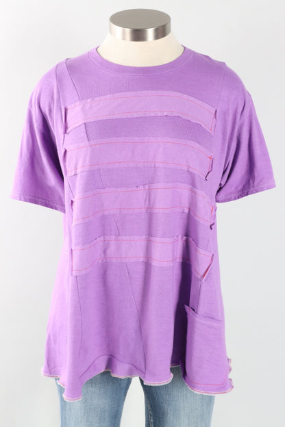 Short Sleeve Stripe Tee - Lilac #6