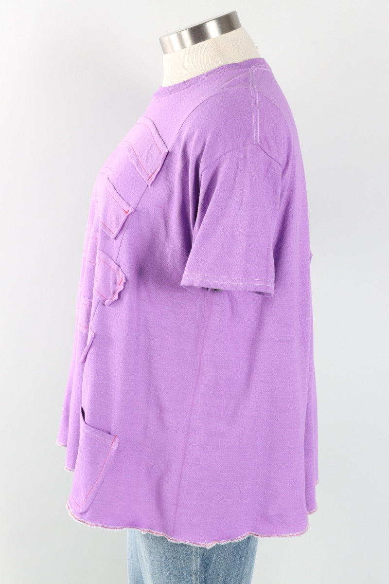 Short Sleeve Stripe Tee - Lilac #6