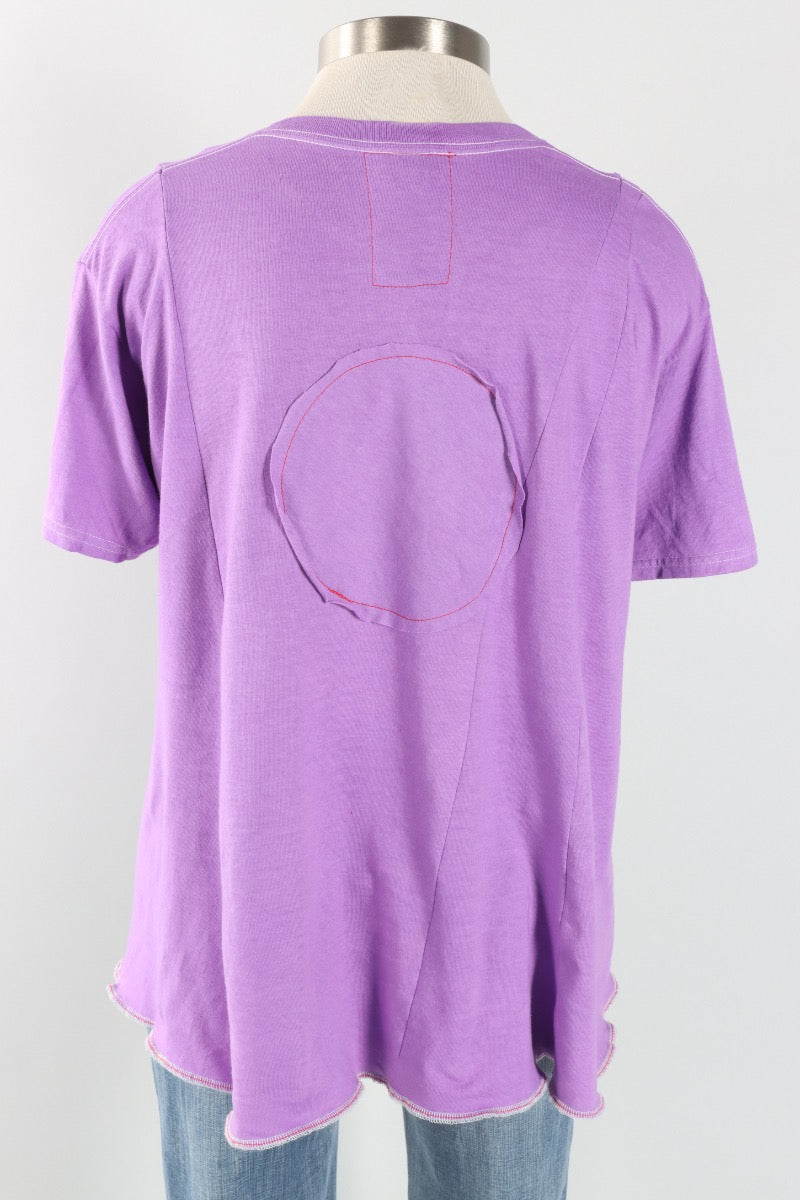 Short Sleeve Stripe Tee - Lilac #6