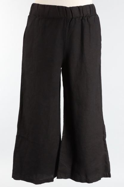 Wide Leg Ankle Pant - Black