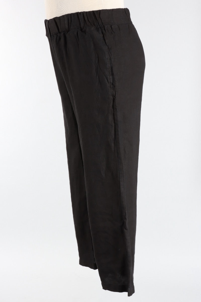 Wide Leg Ankle Pant - Black