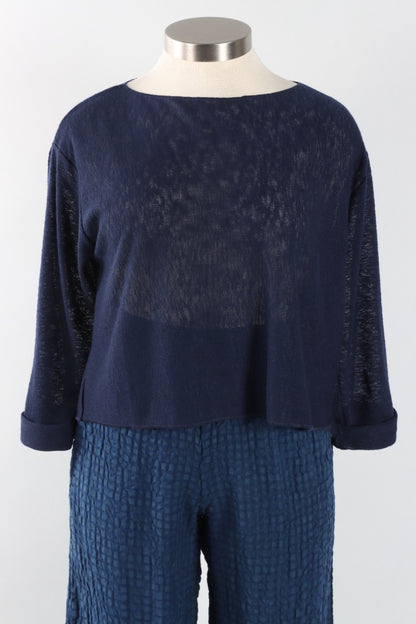 Boxy Pullover Sweater - Navy