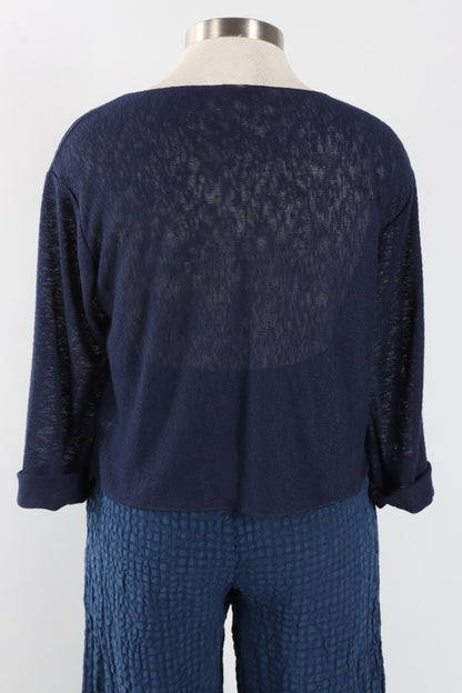 Boxy Pullover Sweater - Navy