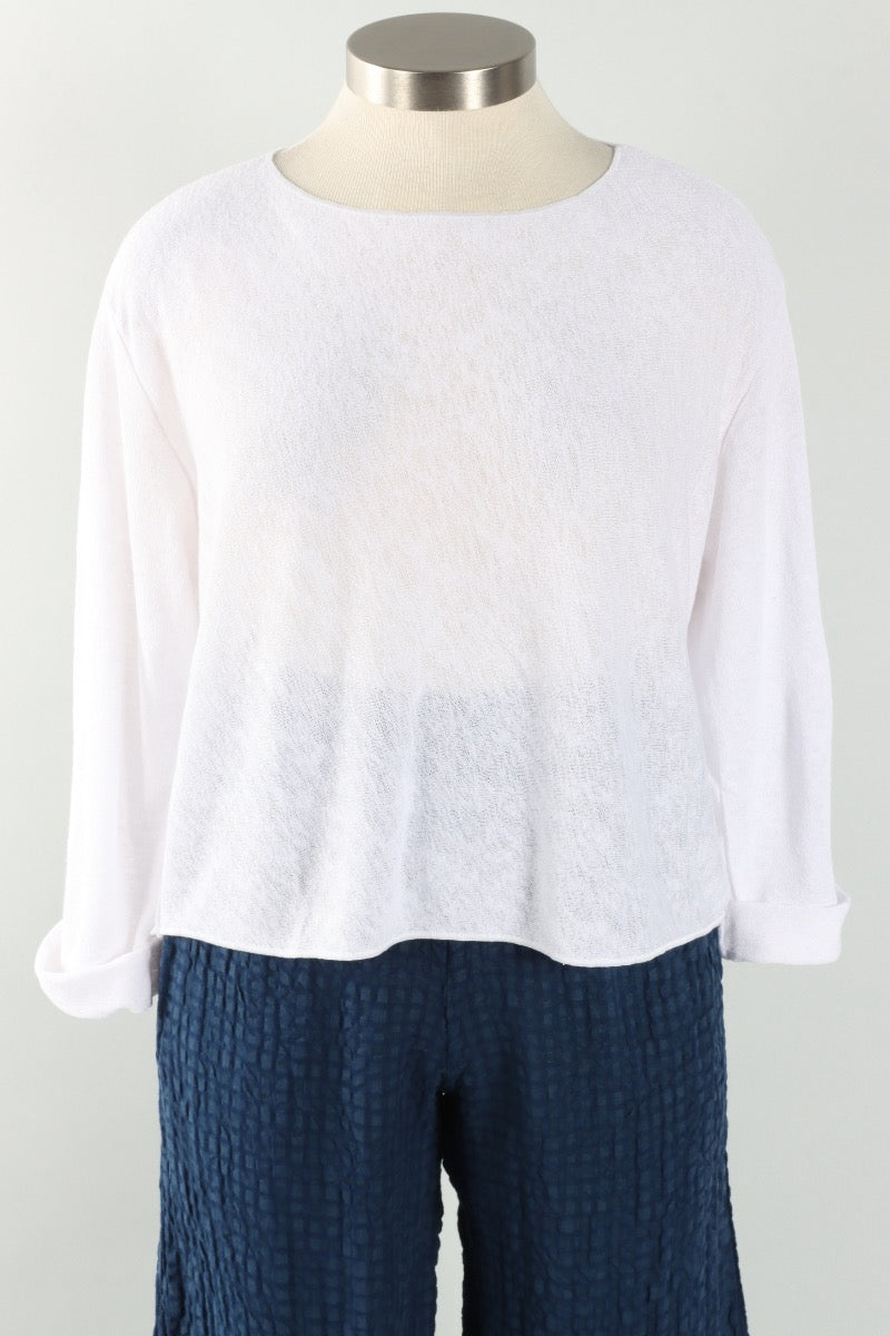 Boxy Pullover Sweater - White