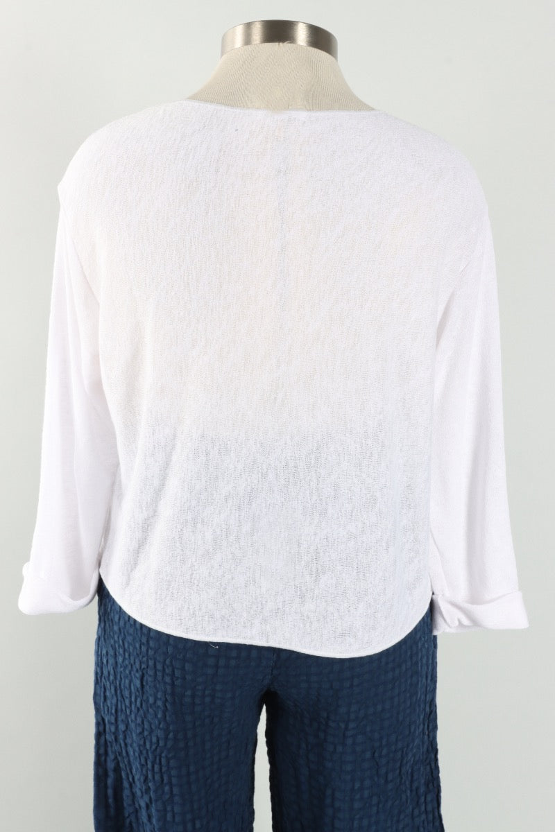 Boxy Pullover Sweater - White