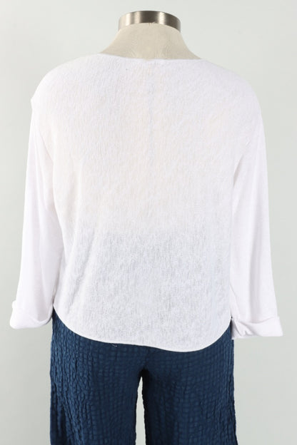 Boxy Pullover Sweater - White