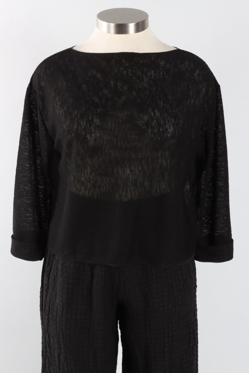 Boxy Pullover Sweater - Black