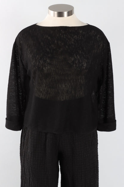 Boxy Pullover Sweater - Black