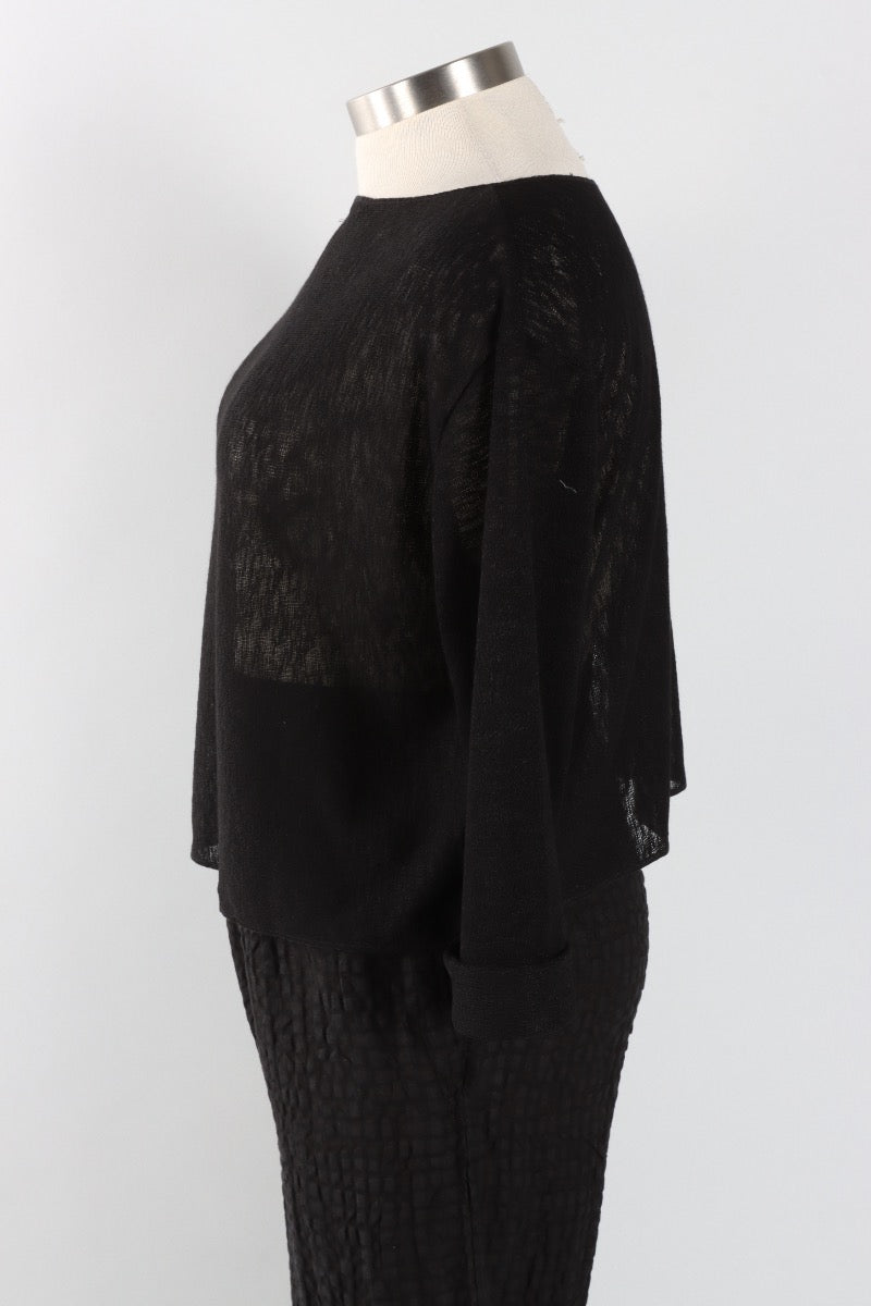 Boxy Pullover Sweater - Black