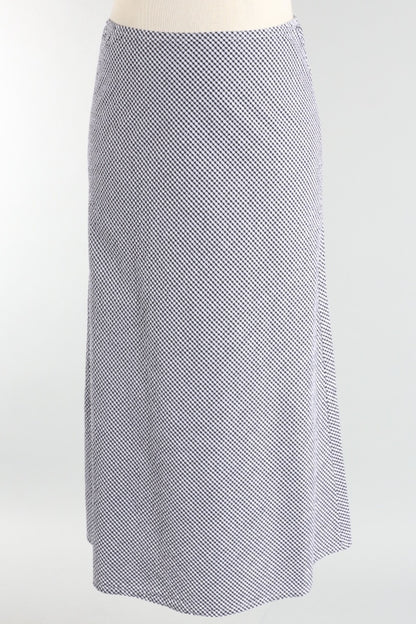 Long Bias Skirt - Cream Check Seersucker