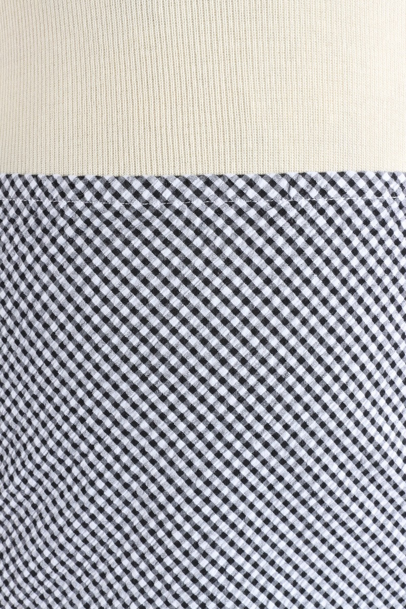 Long Bias Skirt - Cream Check Seersucker