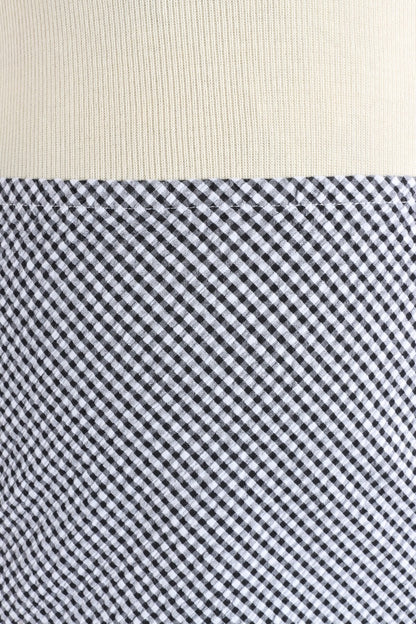 Long Bias Skirt - Cream Check Seersucker