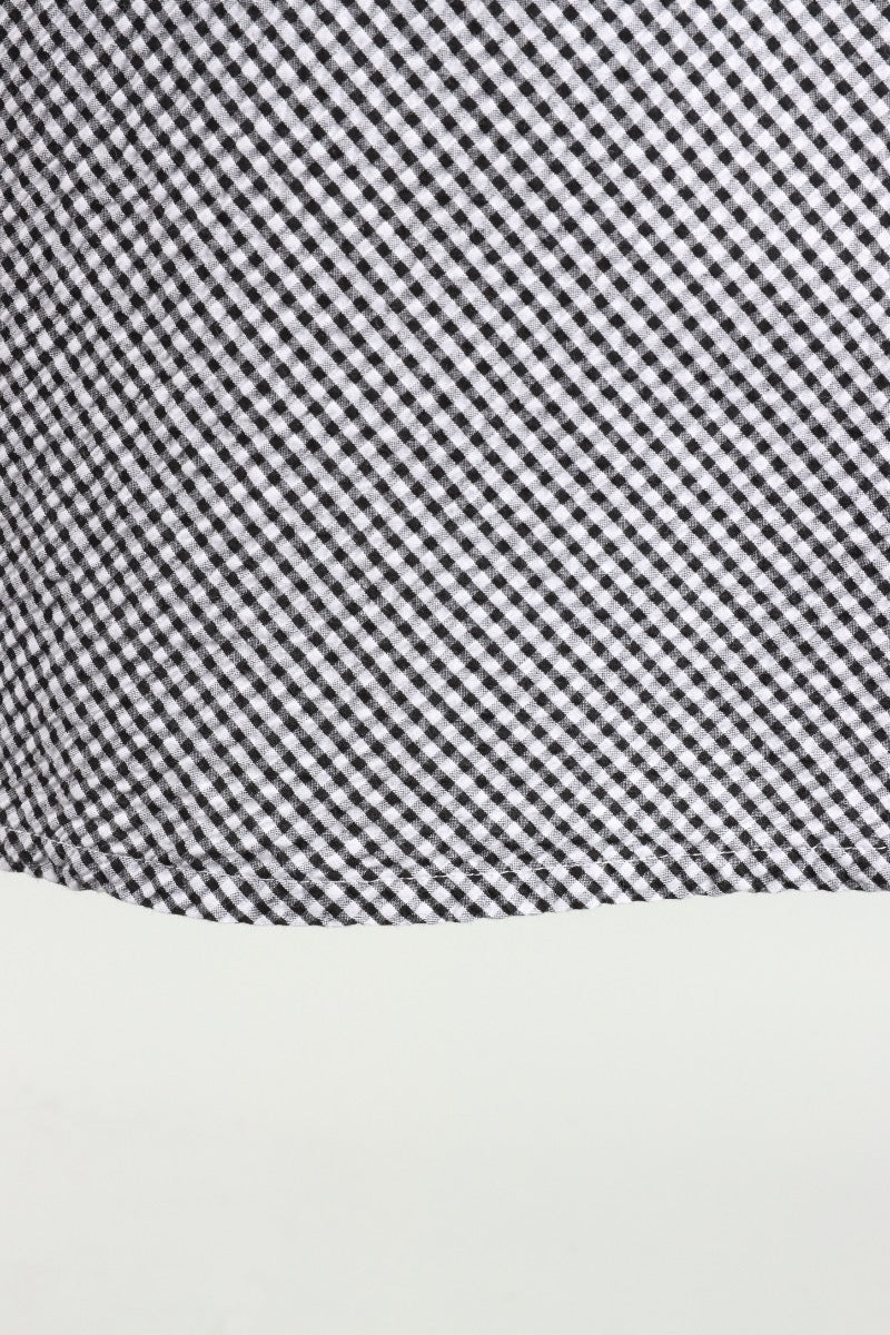 Long Bias Skirt - Cream Check Seersucker